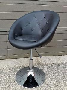 Rounded Faux Leather PU Height Adjustable Bar Stool