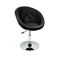 Rounded Faux Leather PU Height Adjustable Bar Stool - Photo 3