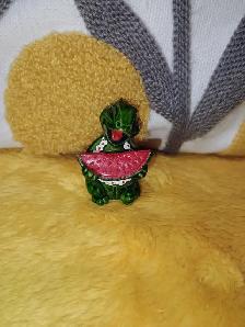 Vintage Kinder Surprise turtle eating watermelon figurine 1993