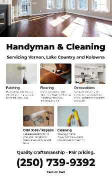 Handyman & Cleaning Services, Vernon, Lake Country & Kelowna