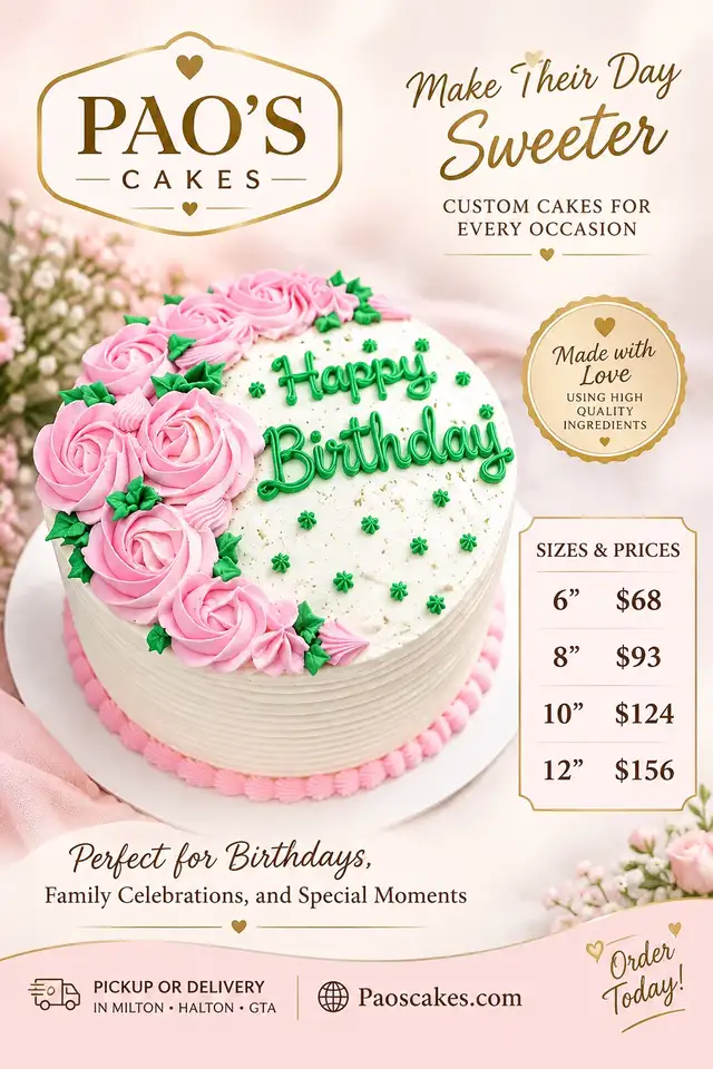 Oakville Custom Cakes , weddings, Birthdays, Baby showers