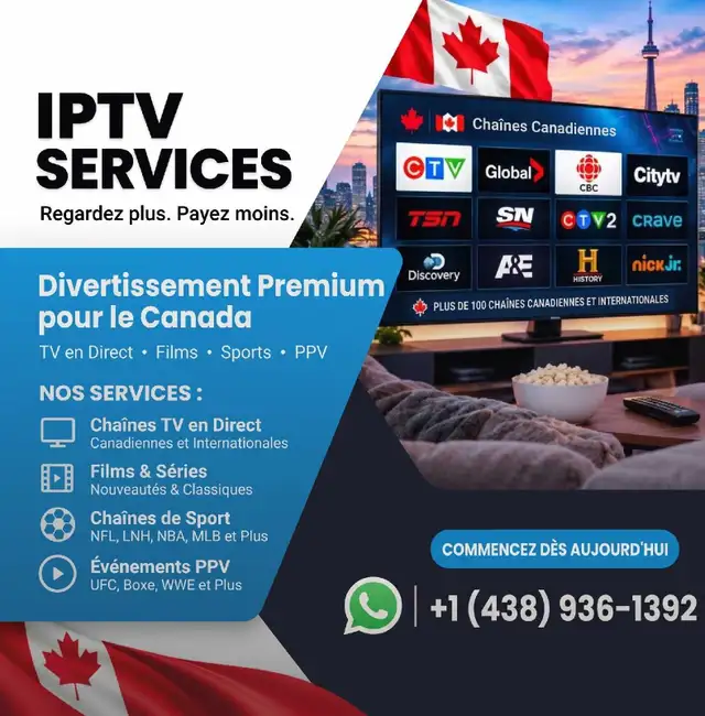 Service TV international 1an - Sports en direct, Films & Séries