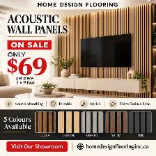 Acoustic Slat Wall Panels – ON SALE $69/pc (2x9 ft) – 5 Colours