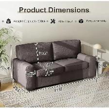 69.6-Inch Chenille Loveseat Sofa - Photo 6