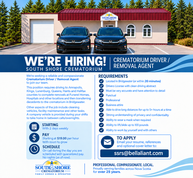 Crematorium Driver/Removal Agent