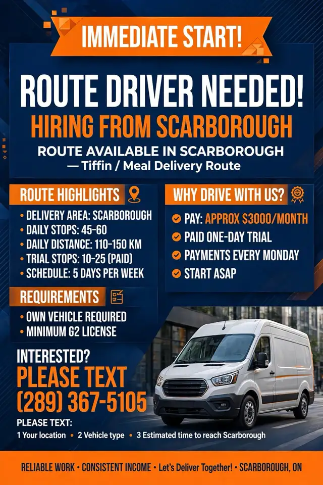 Immediate Driver Needed