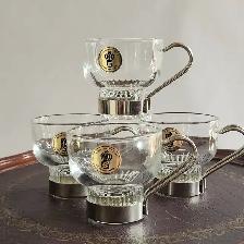 Vintage Italian Glass Demitasse Espresso Coffee Cups