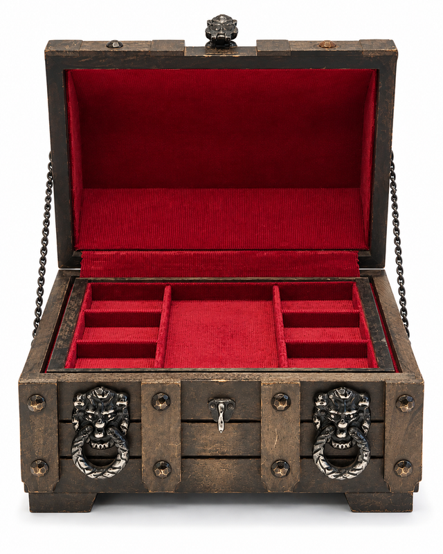 Vintage Large Pirate’s Treasure Chest Jewelry Box