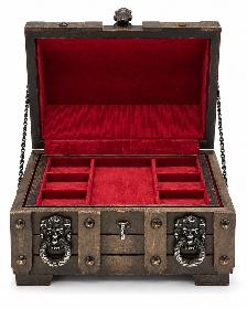 Vintage Large Pirate’s Treasure Chest Jewelry Box