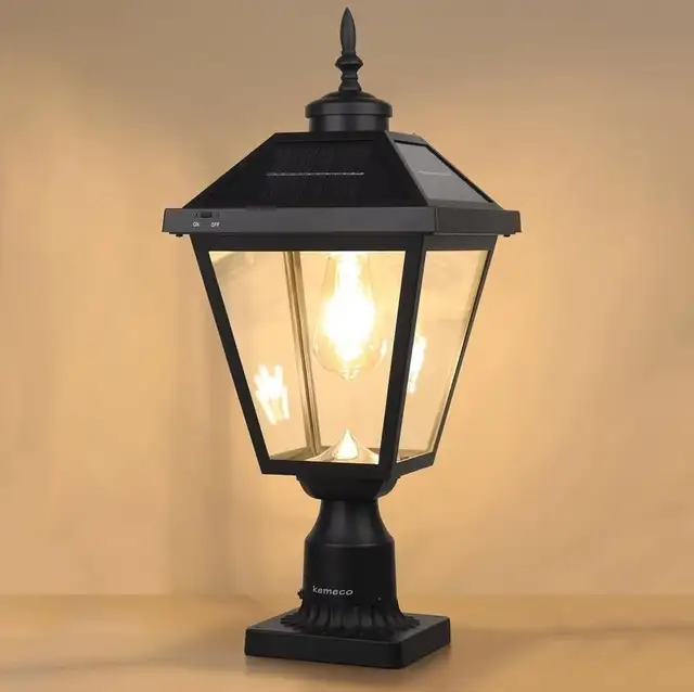 KEMECO ST4334Q SOLAR POST LIGHT – ALUMINUM & GLASS – NEW – $65