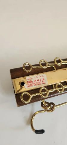 Vintage Brass Hook Tie Belt Wall Rack - Photo 2