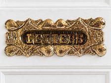 Victorian Brass Mail Letters Door Slot Mail Plaque