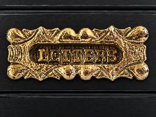 Victorian Brass Mail Letters Door Slot Mail Plaque - Photo 3