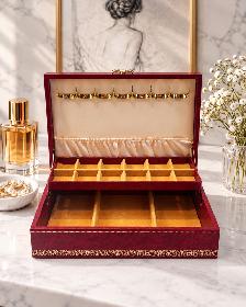 Vintage Mele Tiered Leather Jewelry Box - Photo 4