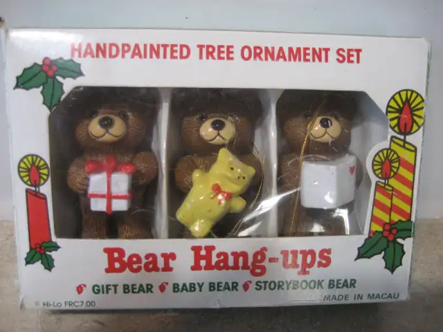 Vintage Bear Hang Ups Christmas Ornaments