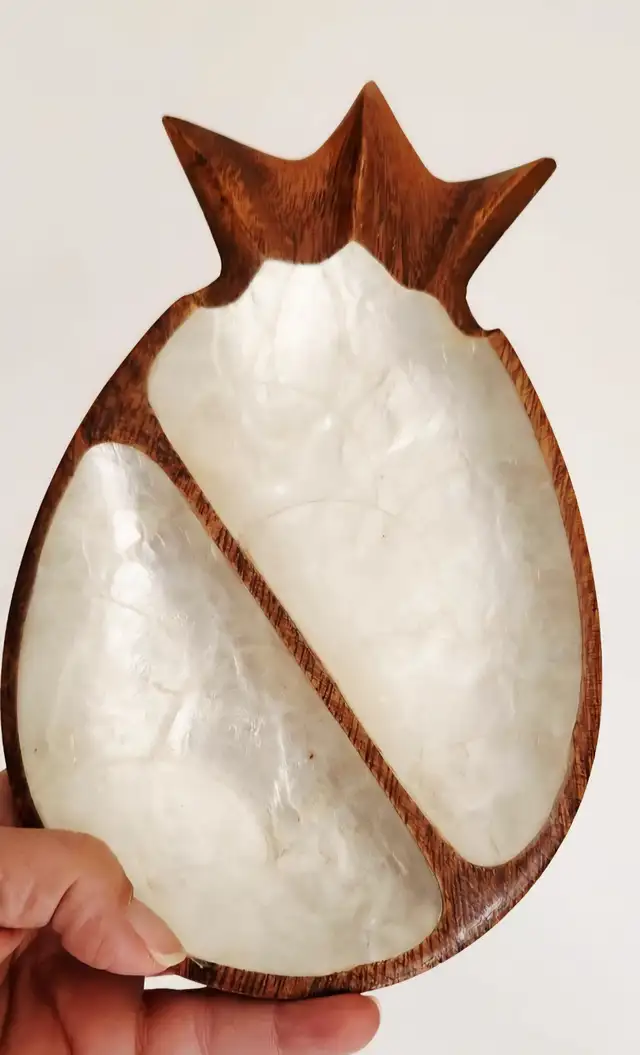 Vintage Capiz Shell Pineapple Catchall Dish