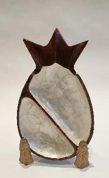 Vintage Capiz Shell Pineapple Catchall Dish - Photo 2