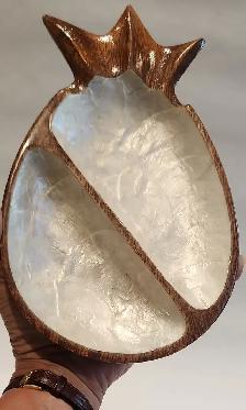Vintage Capiz Shell Pineapple Catchall Dish - Photo 8
