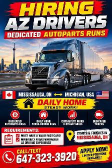 HIRING AZ DRIVER FOR DEDICATED DAILY HOME RUNS
