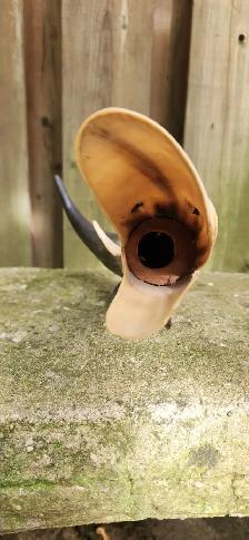 Vintage Cow Horn Whale Art Sculpture - Photo 4
