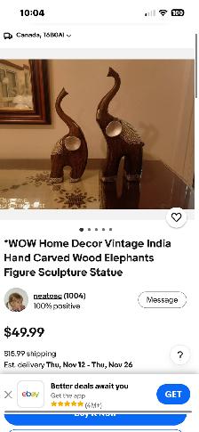 NEW VINTAGE INDIA HAND CARVED WOOD ELEPHANTSSTILL IN THE BOX - Photo 2