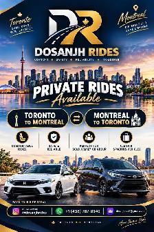 Toronto To Montreal Rideshare |Door To Door |Parcel |Private Tax