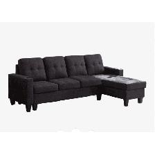 Brand New Sectional Sofa With Reversible Chaise Black Huge Sale - Photo 4