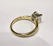 Natural Princess Cut Diamond 1.54 Carat J-SI2 in 18k Gold - Photo 3