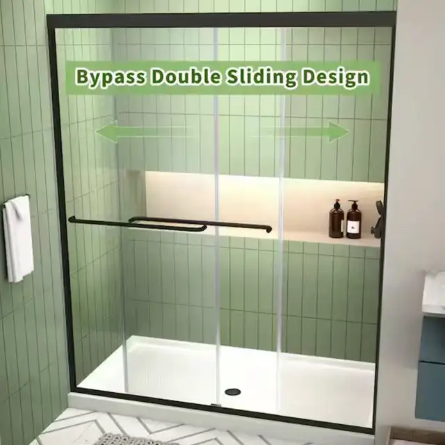 New Double Sliding Glass Shower Door 50-54 in. W x 70 inch