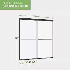 New Double Sliding Glass Shower Door 50-54 in. W x 70 inch - Photo 2