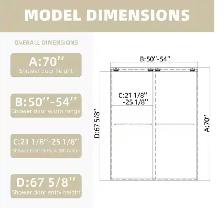 New Double Sliding Glass Shower Door 50-54 in. W x 70 inch - Photo 4