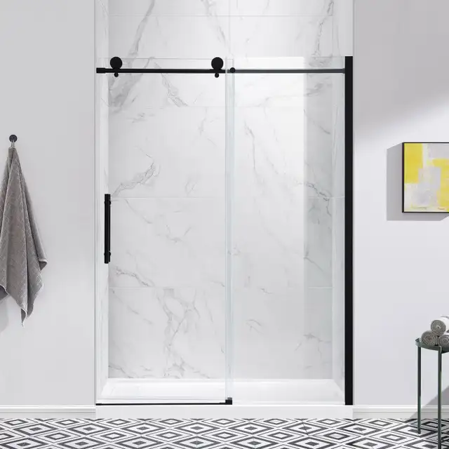 OVE Decors Canberra 48 in. Frameless Soft-Close Sliding Shower D