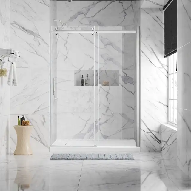 OVE Decors Elias 60 in. Alcove Shower Kit with Frameless Sliding
