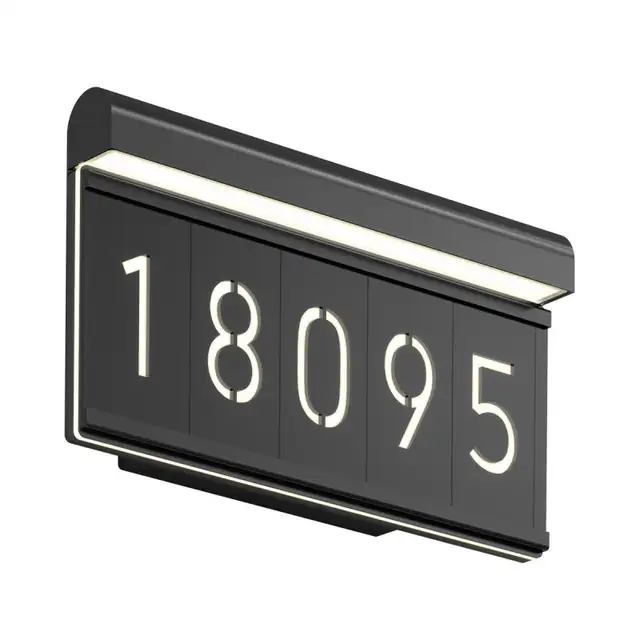 Artika Bowen LED Outdoor Address Wall Light, Matte Black (model