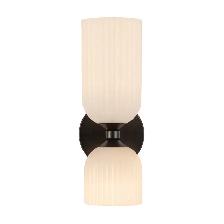 Kuzco Nelly 12 in. Wall/Vanity Light, Matte Black with Glossy Ri