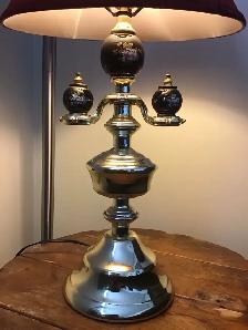 gold black desk lamp red cover. - Photo 2