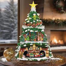 Nature's Mark Animated Christmas Tree with Lights and Music