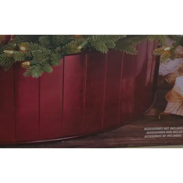 Metal Christmas Tree Collar, 33 in., Red Vertical Panel