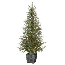 Danson Decor 5 ft. Pre-Lit Potted Pine Tree with 300 Dual-Colour - Photo 2