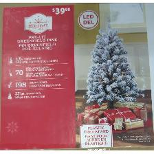 Holiday Time 4 ft. Pre-Lit Greenfield Pine Flocked Artificial Ch