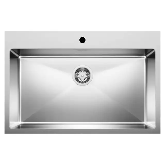 Blanco Quatrus R15 Super Single Drop-In Kitchen Sink, Stainless