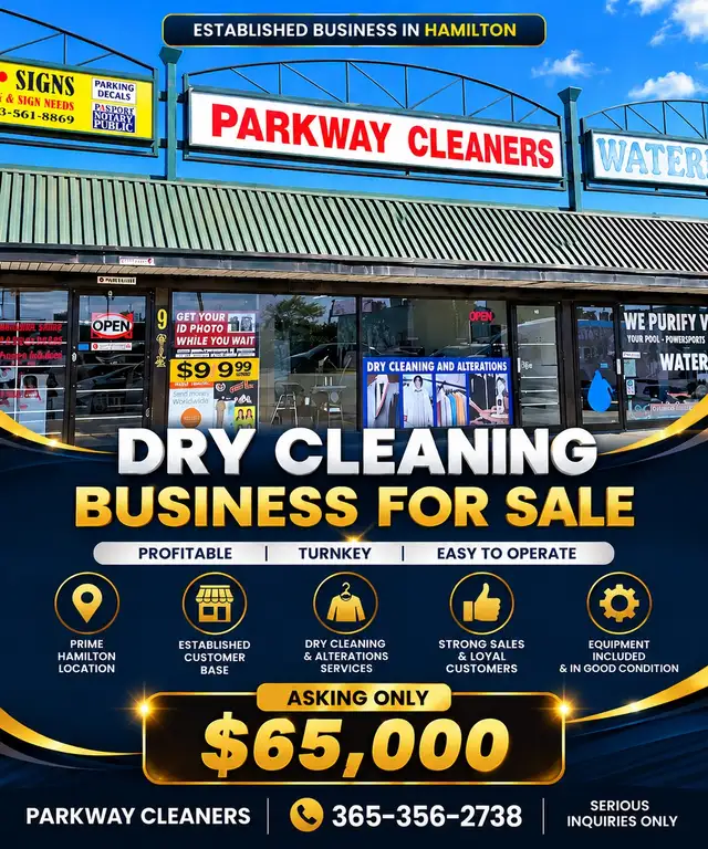 Established Dry Cleaning Business for Sale – Hamilton