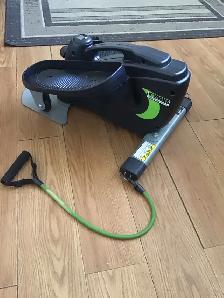 In motion exersice compact strider with resistance bands