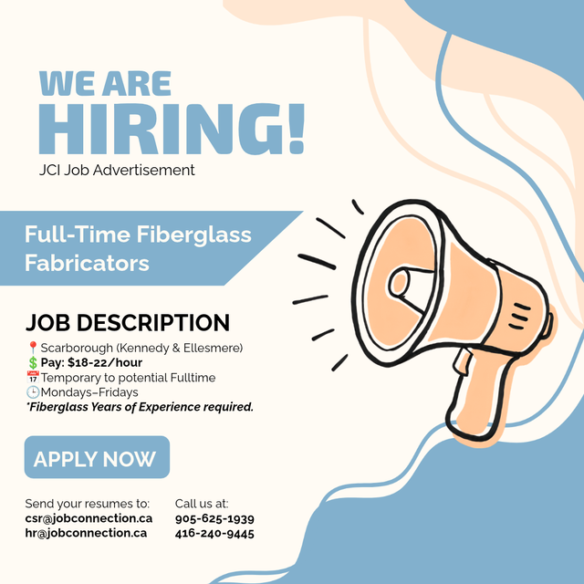 HIRING: Full-Time Fiberglass Fabricators