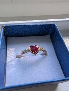 Brand New 10K Yellow Gold Ruby & Diamond Ring For Sale - Photo 2
