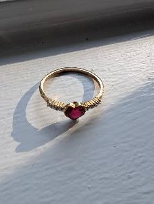 Brand New 10K Yellow Gold Ruby & Diamond Ring For Sale - Photo 5