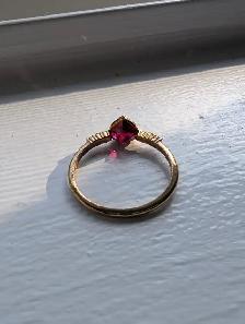 Brand New 10K Yellow Gold Ruby & Diamond Ring For Sale - Photo 7