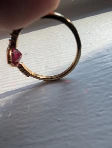 Brand New 10K Yellow Gold Ruby & Diamond Ring For Sale - Photo 8