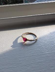 Brand New 10K Yellow Gold Ruby & Diamond Ring For Sale - Photo 9