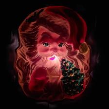 Visage de Père Noël vintage illuminé en plastique - Photo 2